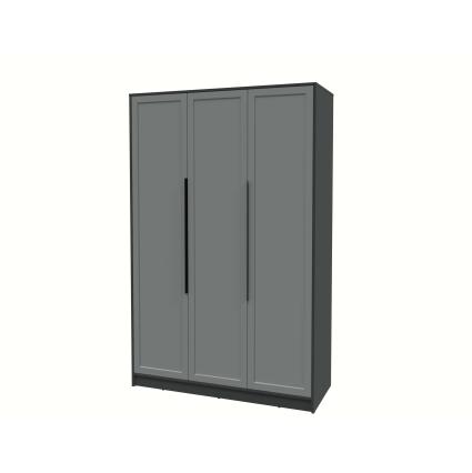 Шкаф распашной Тренд КТ-Ш3 (Антрацит ЛДСП/ Серый ЛМДФ) Ш1360 В2128 Г547